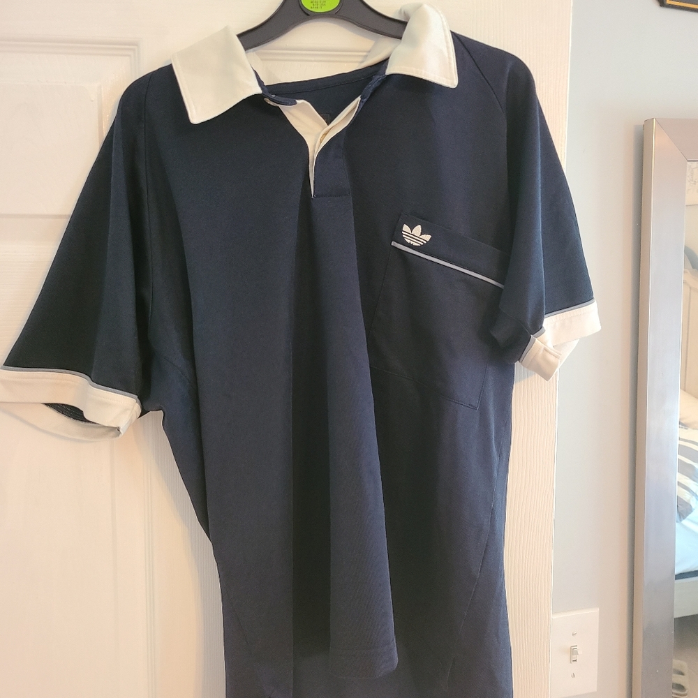 Adidas Originals Trefoil Men's Polo Shirt in Navy and White
